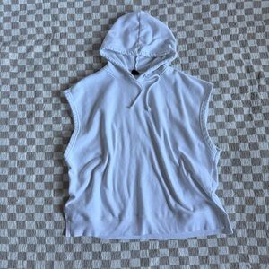 PacSun White Sleeveless Hoodie